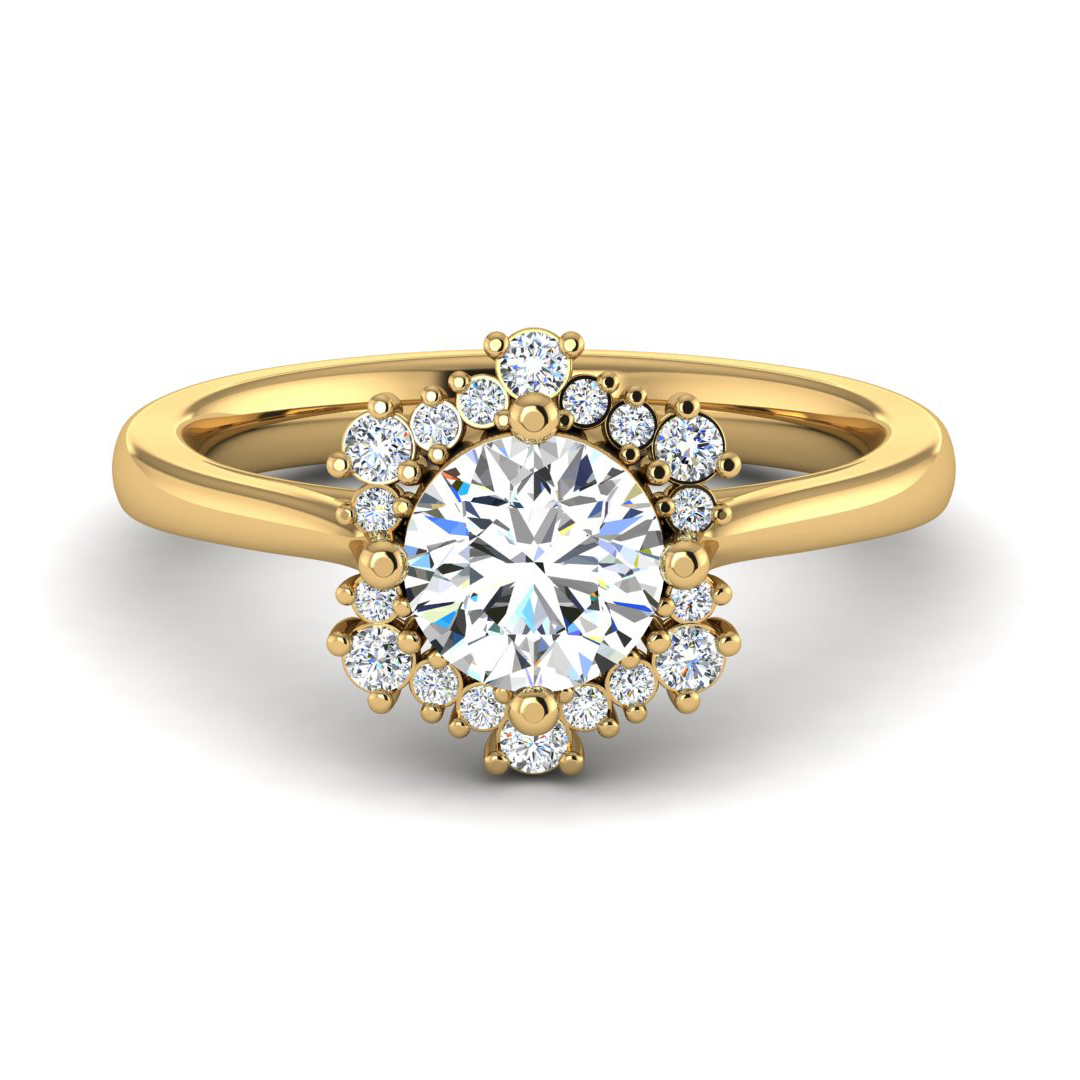 Stella Snowflake halo Engagement Ring